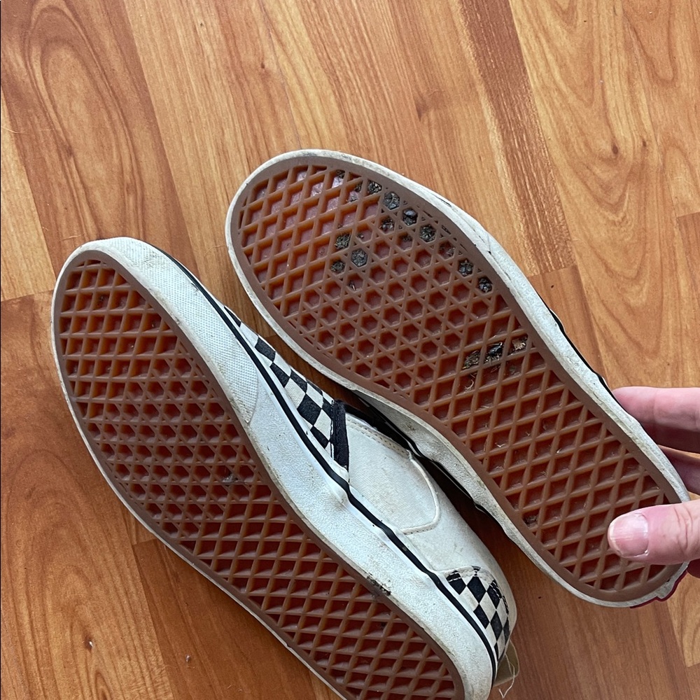 Vans Kids Black and White Checkered Slip-On Sneakers - Picture 4 of 5